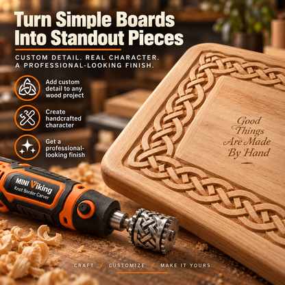 🎃Halloween Deal 50% OFF!🪵 MINI Viking Knot Border Carver – Decorative Woodworking Roller Tool