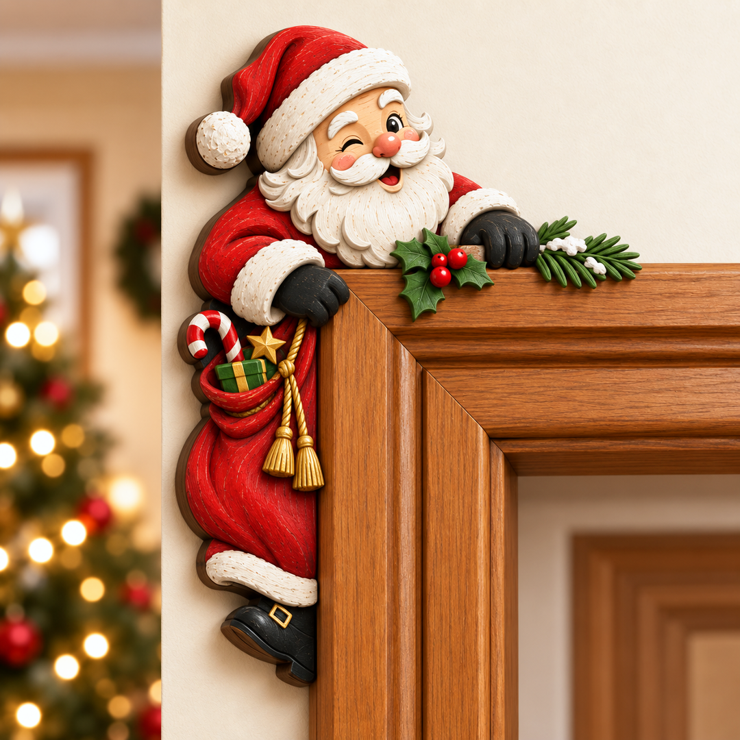 🎁 Christmas Peekaboo Door Frame Corner Decor