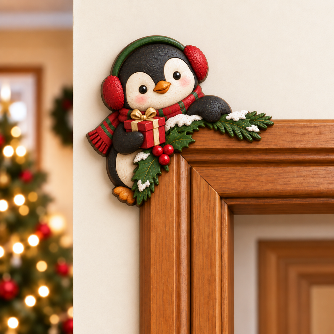 🎁 Christmas Peekaboo Door Frame Corner Decor