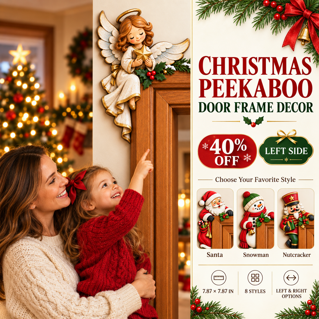 🎁 Christmas Peekaboo Door Frame Corner Decor