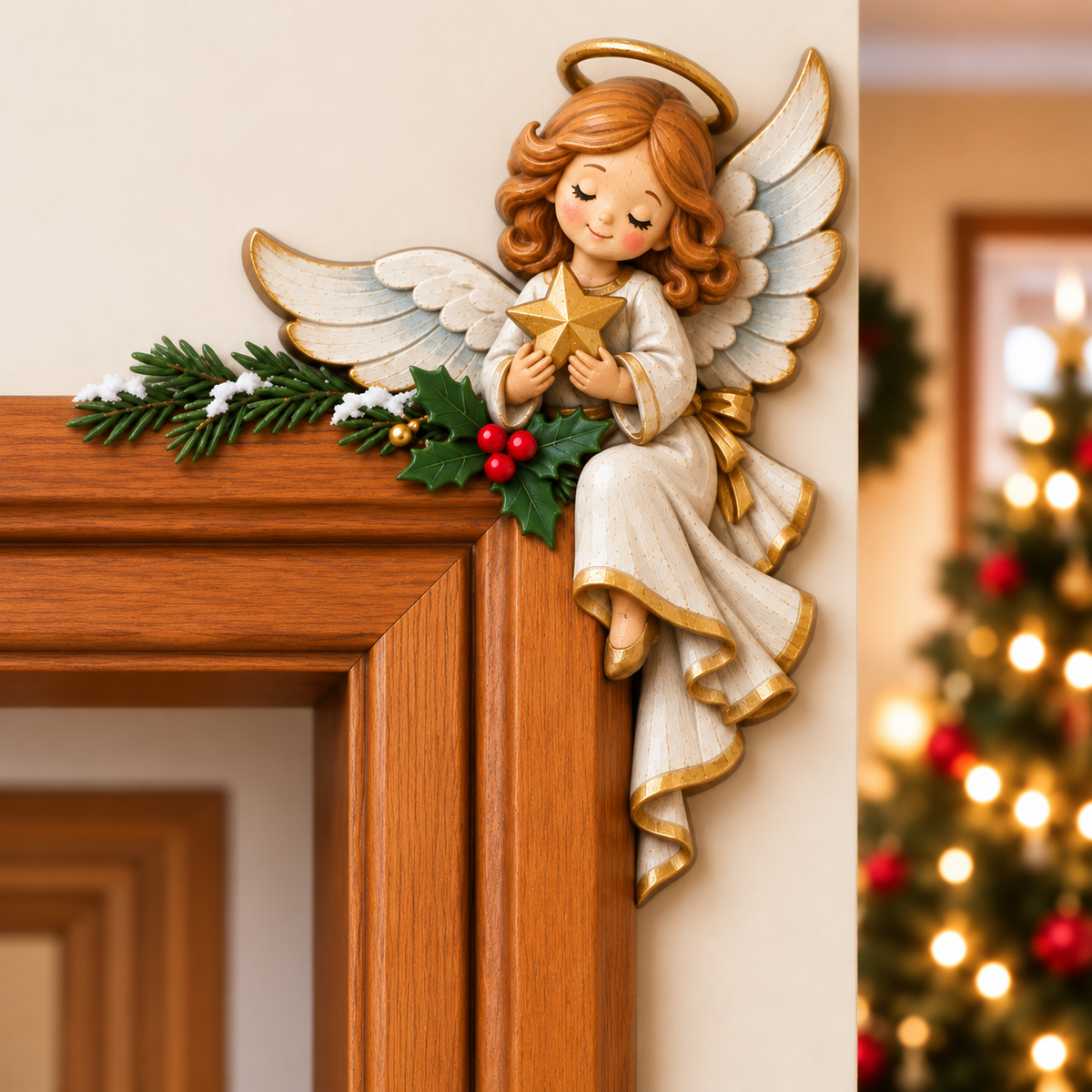 🎁 Christmas Peekaboo Door Frame Corner Decor