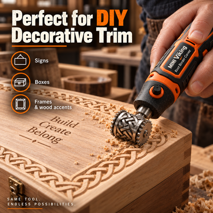 🎃Halloween Deal 50% OFF!🪵 MINI Viking Knot Border Carver – Decorative Woodworking Roller Tool
