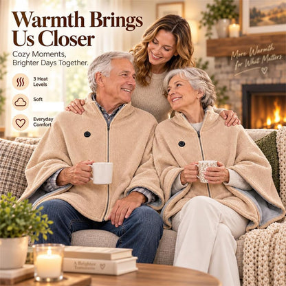 ❄️ Limited-Time Promotion 50% OFF Heated Wearable Blanket – Stay Warm at Your Desk Without Bulky Layers