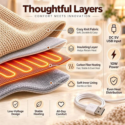 ❄️ Limited-Time Promotion 50% OFF Heated Wearable Blanket – Stay Warm at Your Desk Without Bulky Layers