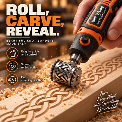 🎃Halloween Deal 50% OFF!🪵 MINI Viking Knot Border Carver – Decorative Woodworking Roller Tool