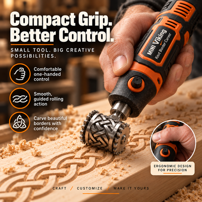 🎃Halloween Deal 50% OFF!🪵 MINI Viking Knot Border Carver – Decorative Woodworking Roller Tool