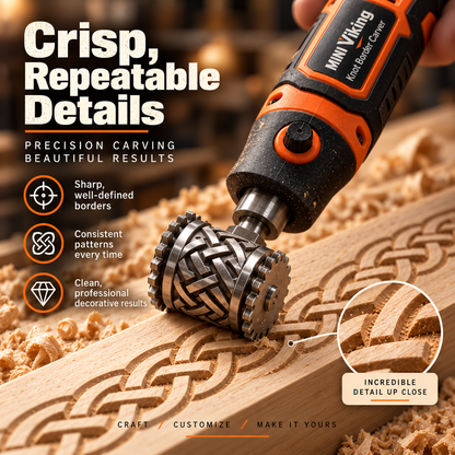 🎃Halloween Deal 50% OFF!🪵 MINI Viking Knot Border Carver – Decorative Woodworking Roller Tool