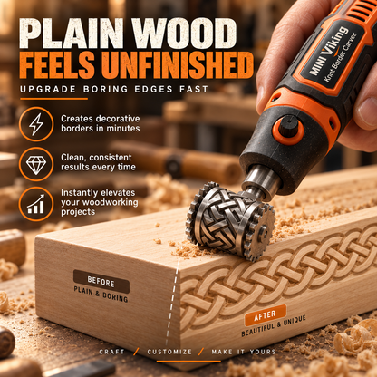 🎃Halloween Deal 50% OFF!🪵 MINI Viking Knot Border Carver – Decorative Woodworking Roller Tool