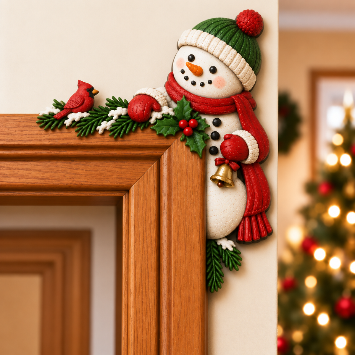 🎁 Christmas Peekaboo Door Frame Corner Decor