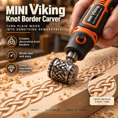 🎃Halloween Deal 50% OFF!🪵 MINI Viking Knot Border Carver – Decorative Woodworking Roller Tool