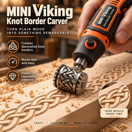 🎃Halloween Deal 50% OFF!🪵 MINI Viking Knot Border Carver – Decorative Woodworking Roller Tool