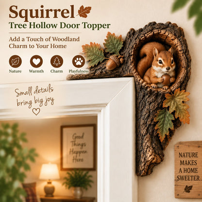 Chipmunk tree hollow door topper - woodland animal doorway decor